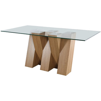 Large Fixed Dining Table – With Clear Glass