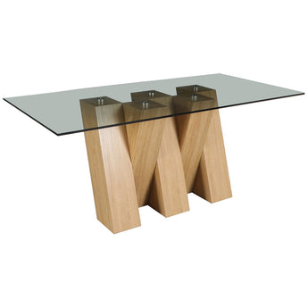 Large Fixed Dining Table – With Smoked Glass