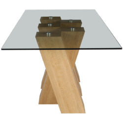 Large Fixed Dining Table – With Smoked Glass