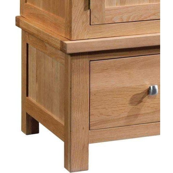 a wooden cabinet with a bird on it 