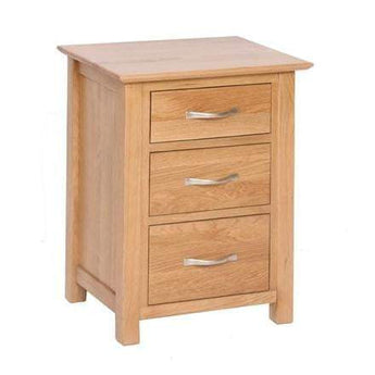 3 Drawer Solid Oak High Bedside Cabinet Inspired Rooms