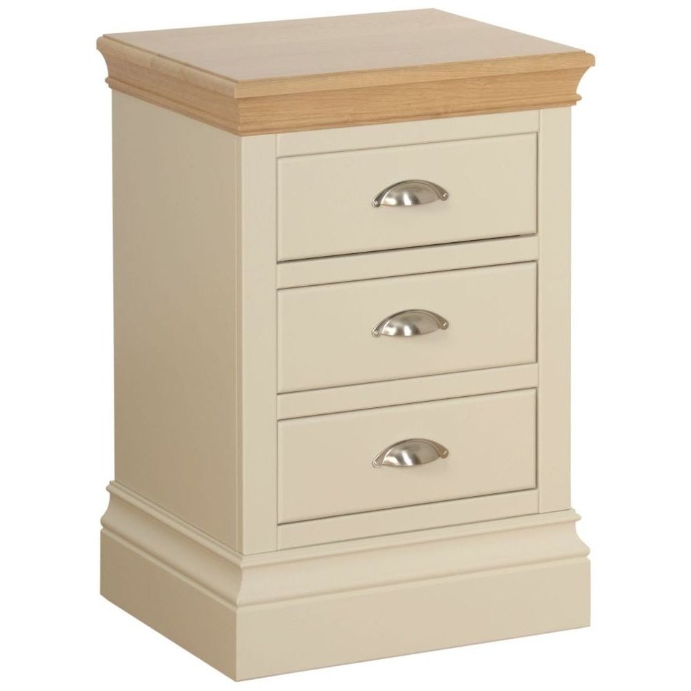 Cassis Painted 3 Drawer Bedside Cabinet