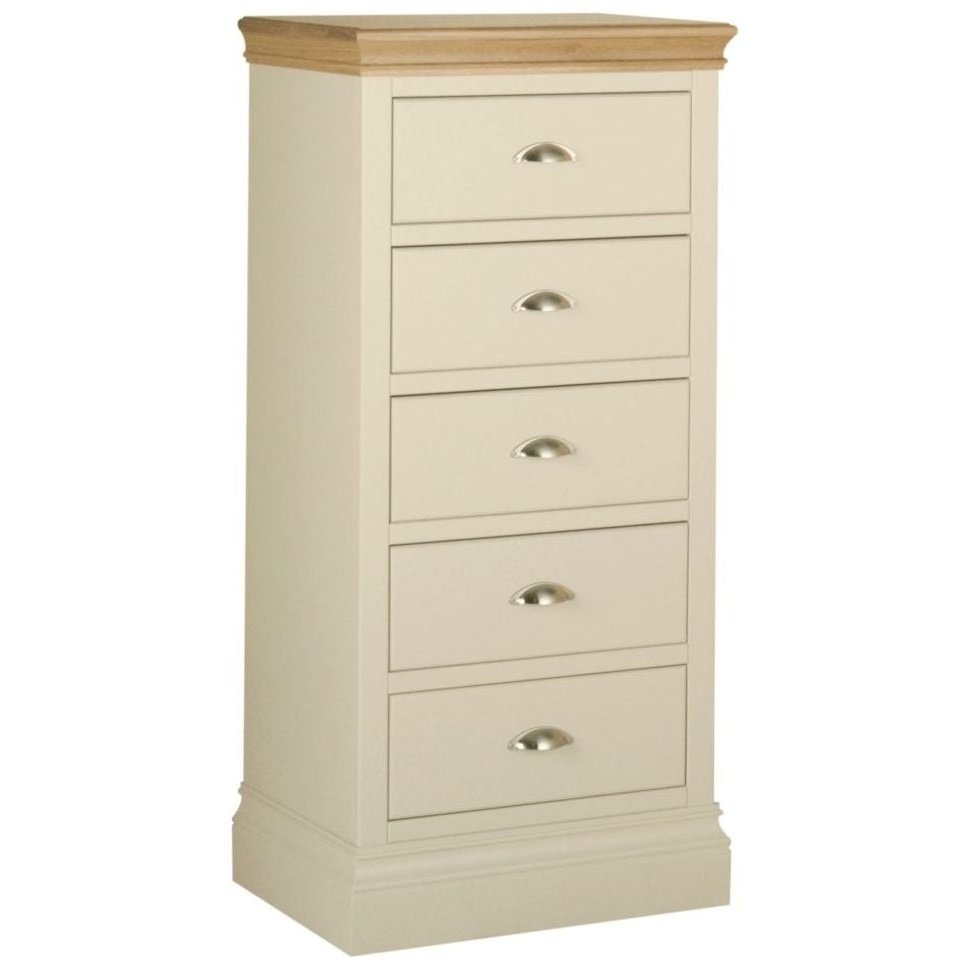 Cassis Painted 5 Drawer Bedside Cabinet