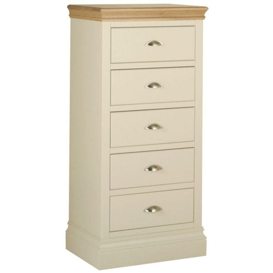 Cassis Painted 5 Drawer Bedside Cabinet