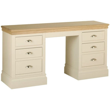 Cassis Painted Double Pedestal Dressing Table - Inspired Rooms