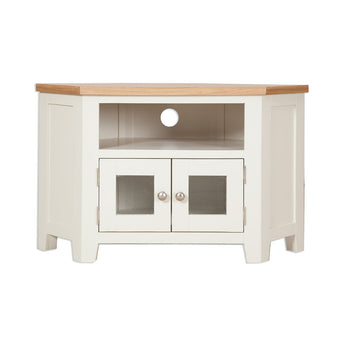 Cream Glazed Corner TV Cabinet - Inspired Rooms