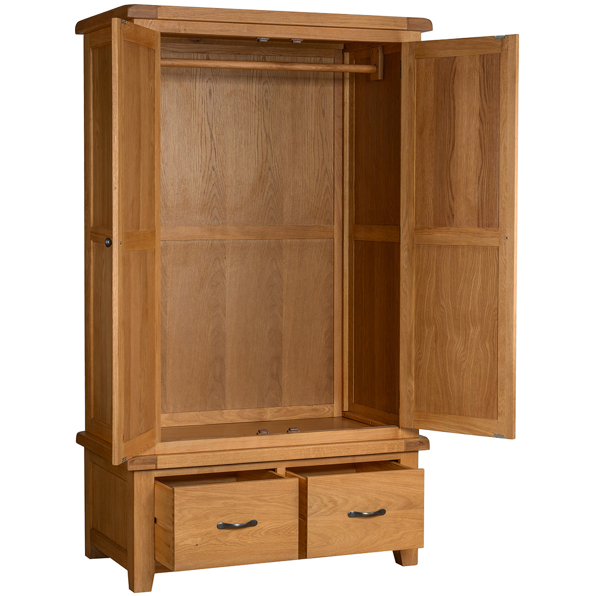 a wooden cabinet with a wooden door in it 