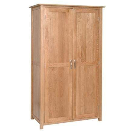 Double Solid Oak All Hanging Wardrobe