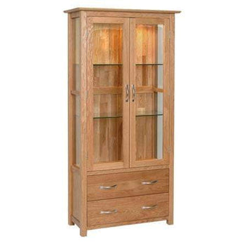 Glass Display Cabinet in Solid Oak Inspired Rooms