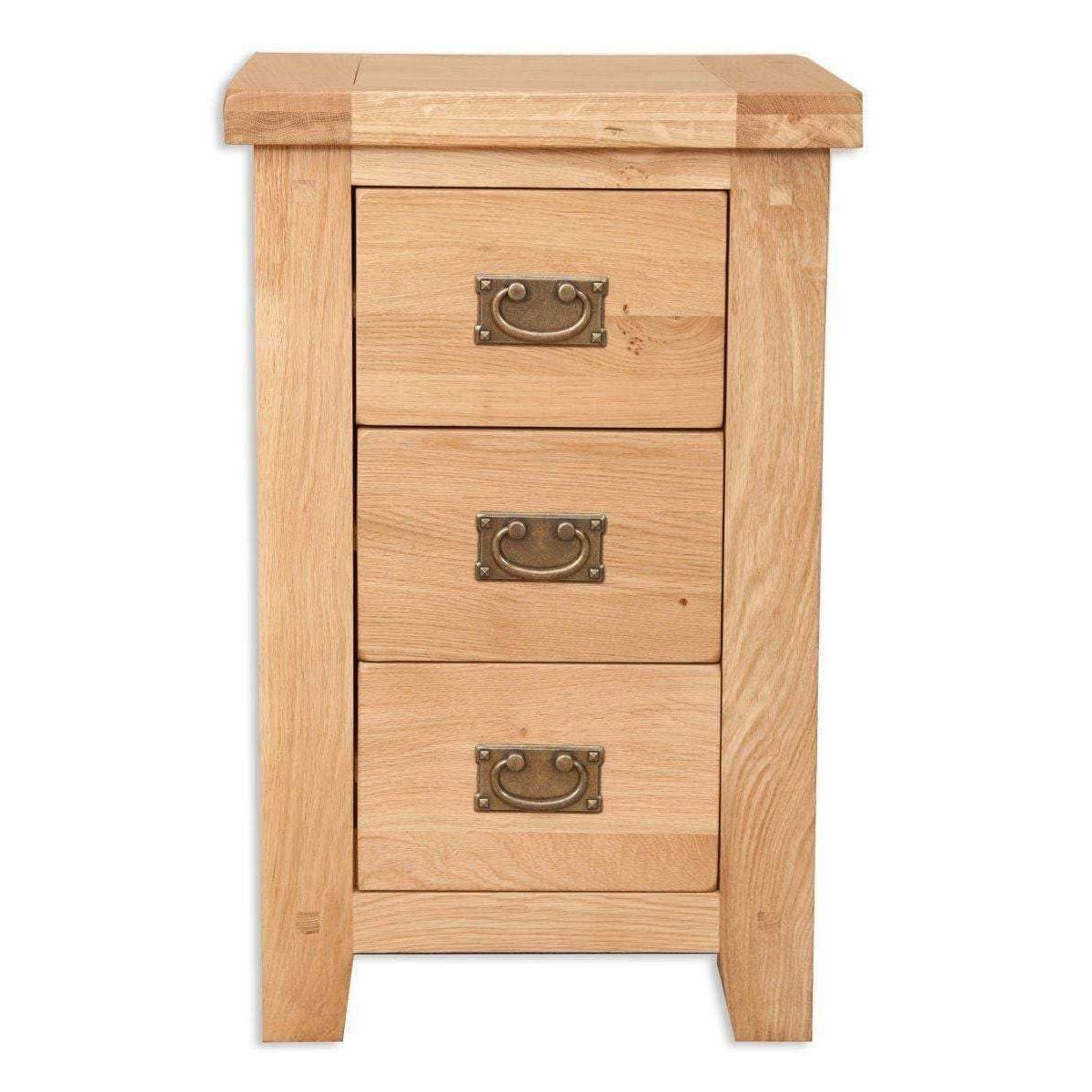 Havana Oak 3 Drawer Bedside Cabinet