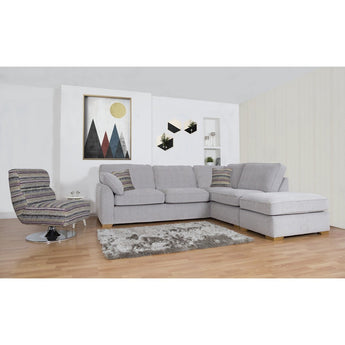 a picture of a living room with a white couch 