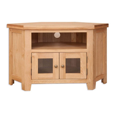 New Havana Oak Glazed Corner TV Cabinet - Inspired Rooms