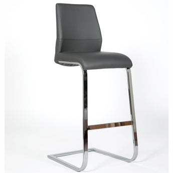Roma Leather & Chrome Cantilever Bar Stool Inspired Rooms