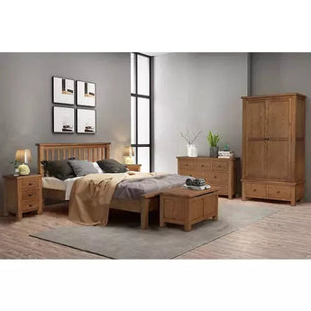 Rustic Oak 3 Drawer Bedside Inspired Rooms