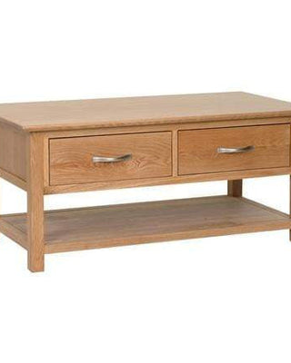 Solid Oak Coffee Table with 2 Drawers Inspired Rooms