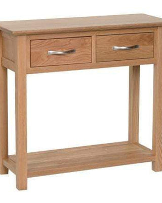 Solid Oak Console Table with 2 Drawers Inspired Rooms