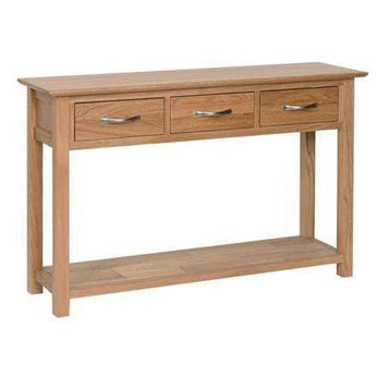 Solid Oak Console Table with 3 Drawers Inspired Rooms