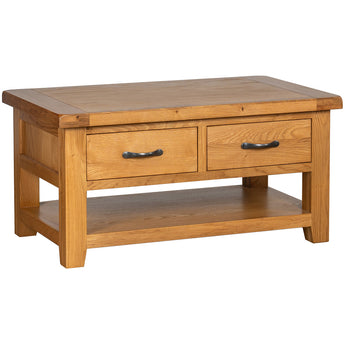 Trafalgar Oak Coffee Table with 2 Drawers Inspired Rooms