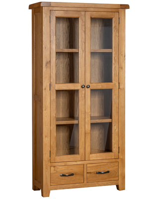 Trafalgar Oak Display Cabinet / Glass Doors Inspired Rooms