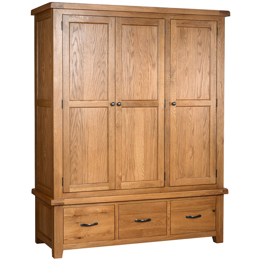 Triple Wardrobe with 3 Drawers