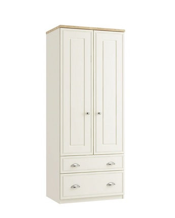 Vittoria Double Tall 2 Drawer Gents Robe ( With One Deep Drawer) Inspired Rooms