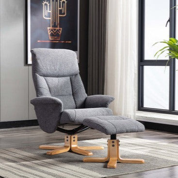 Cassis Swivel Recliner & Stool